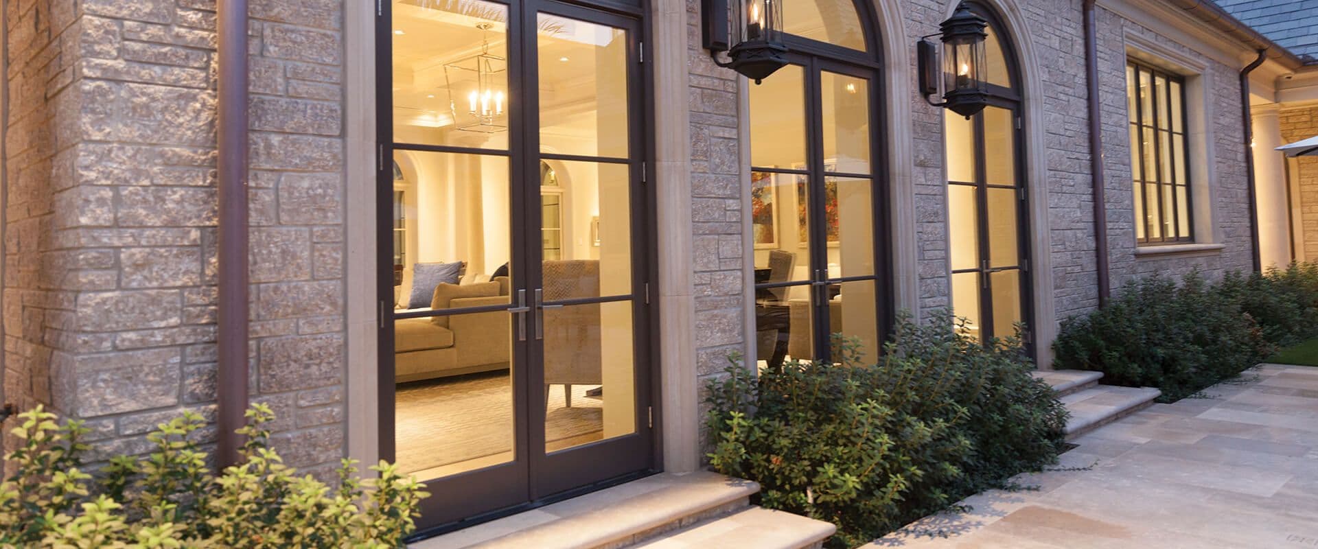 windows leading to living room