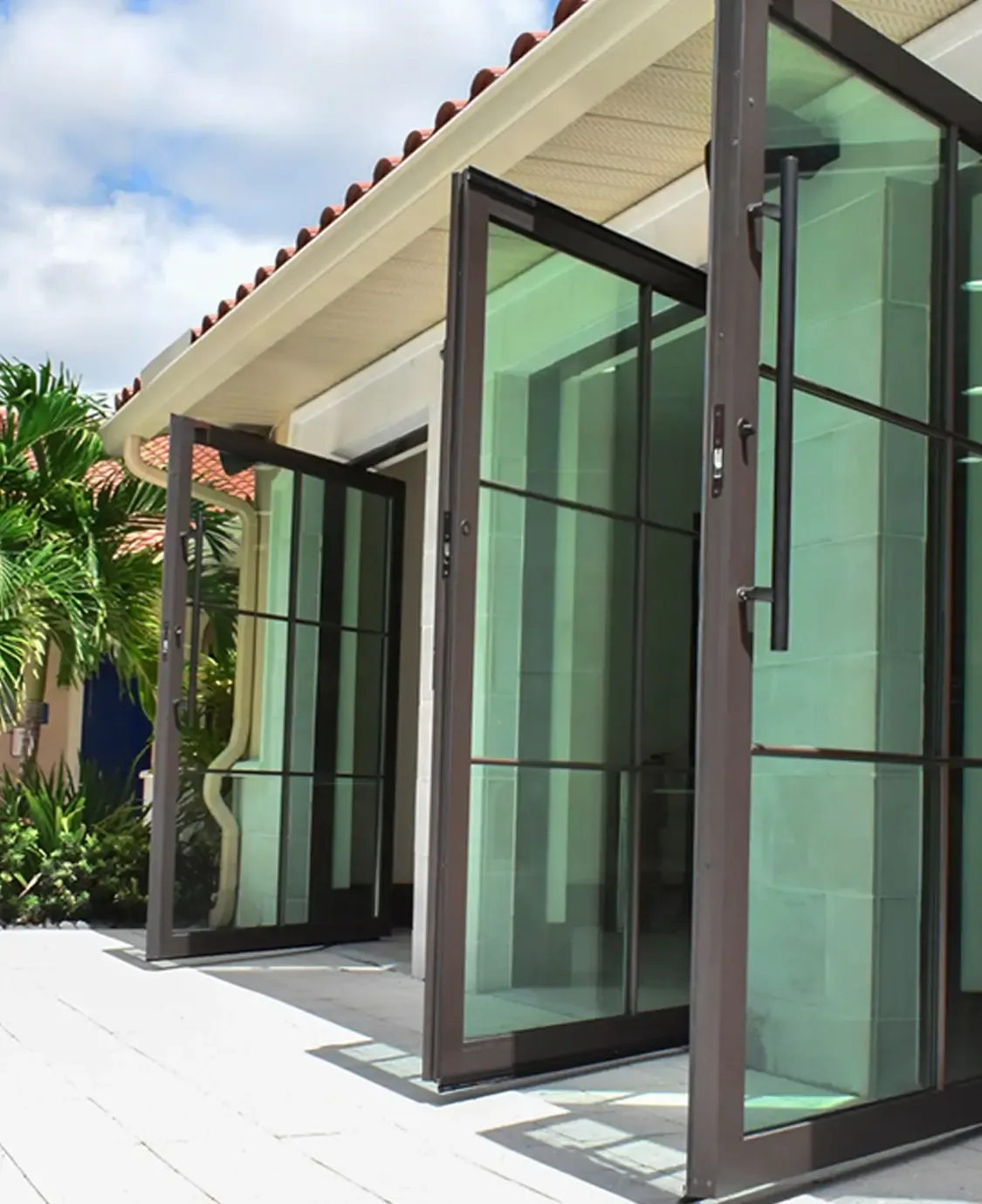pivot doors open